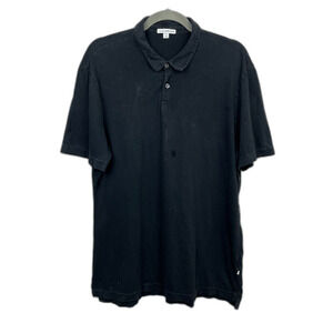 Standard JAMES PERSE Black 100% Cotton Polo Shirt Top Mens Size 3 Large